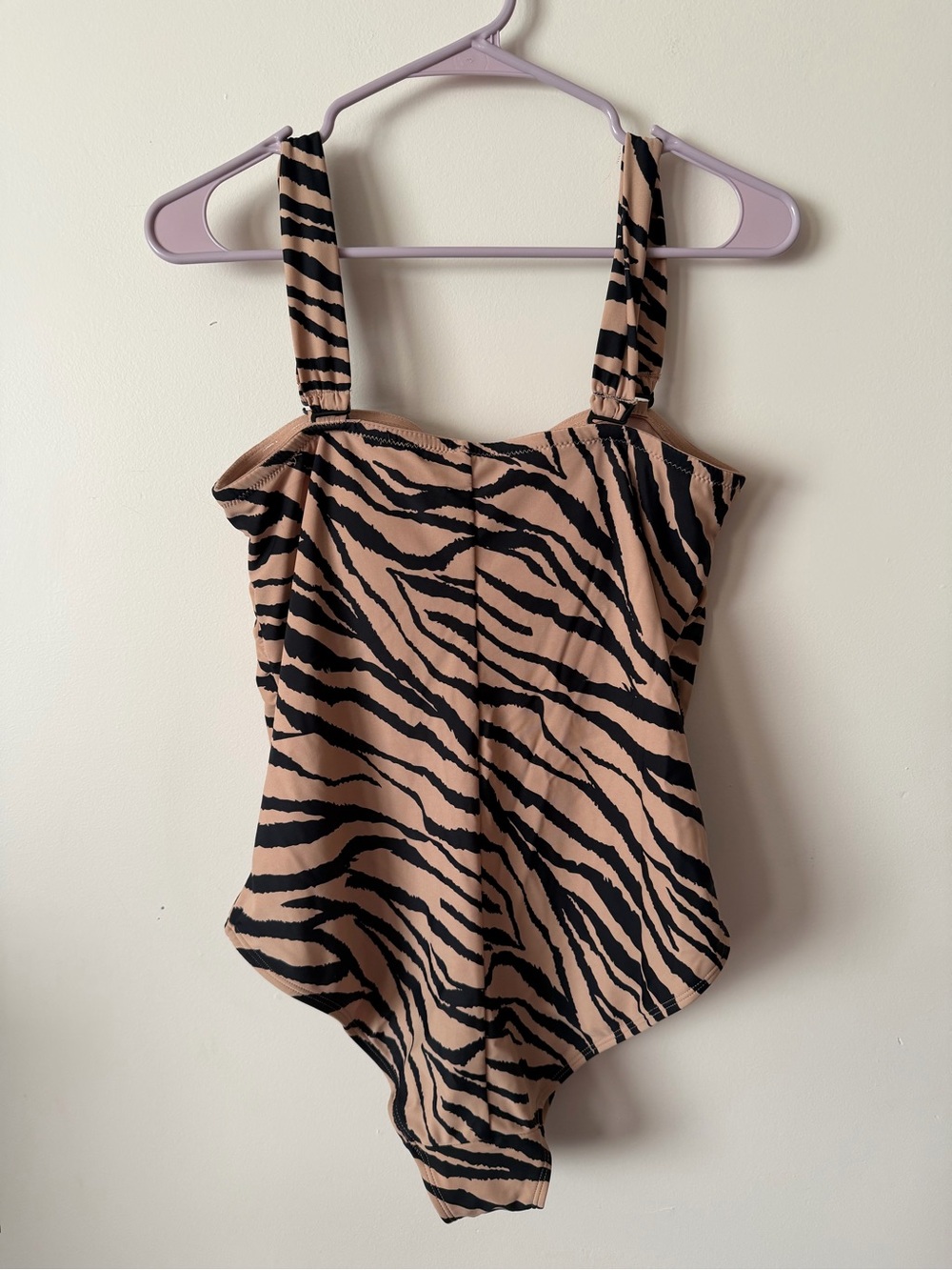 Serra Womens’ Zebra-Print One-Piece in Beige and Black - Picture 4 of 5